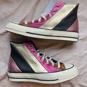 CONVERSE metallic pink gold rainbow chuck taylor 70's hi tops